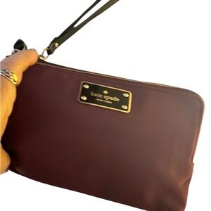 Kate Spade Gala burgundy Nylon Double Zippered Wristlet